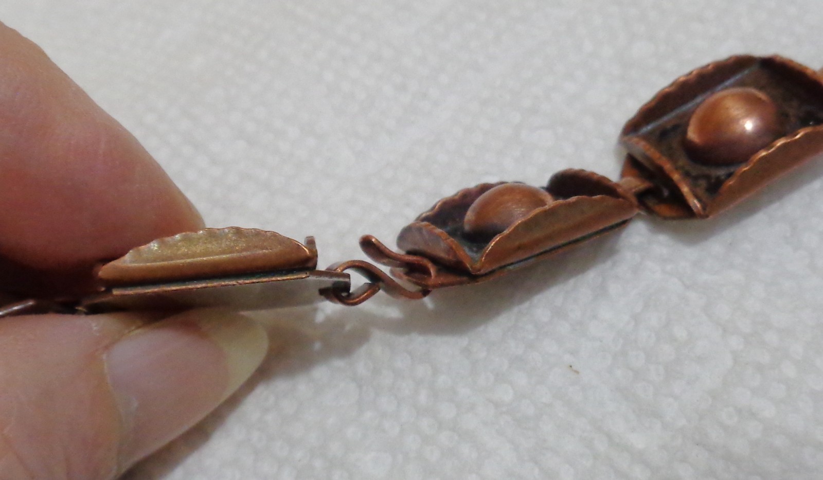 16 inch Vintage Solid Copper Renoir Square Link Necklace 3/4″ 3.7 oz