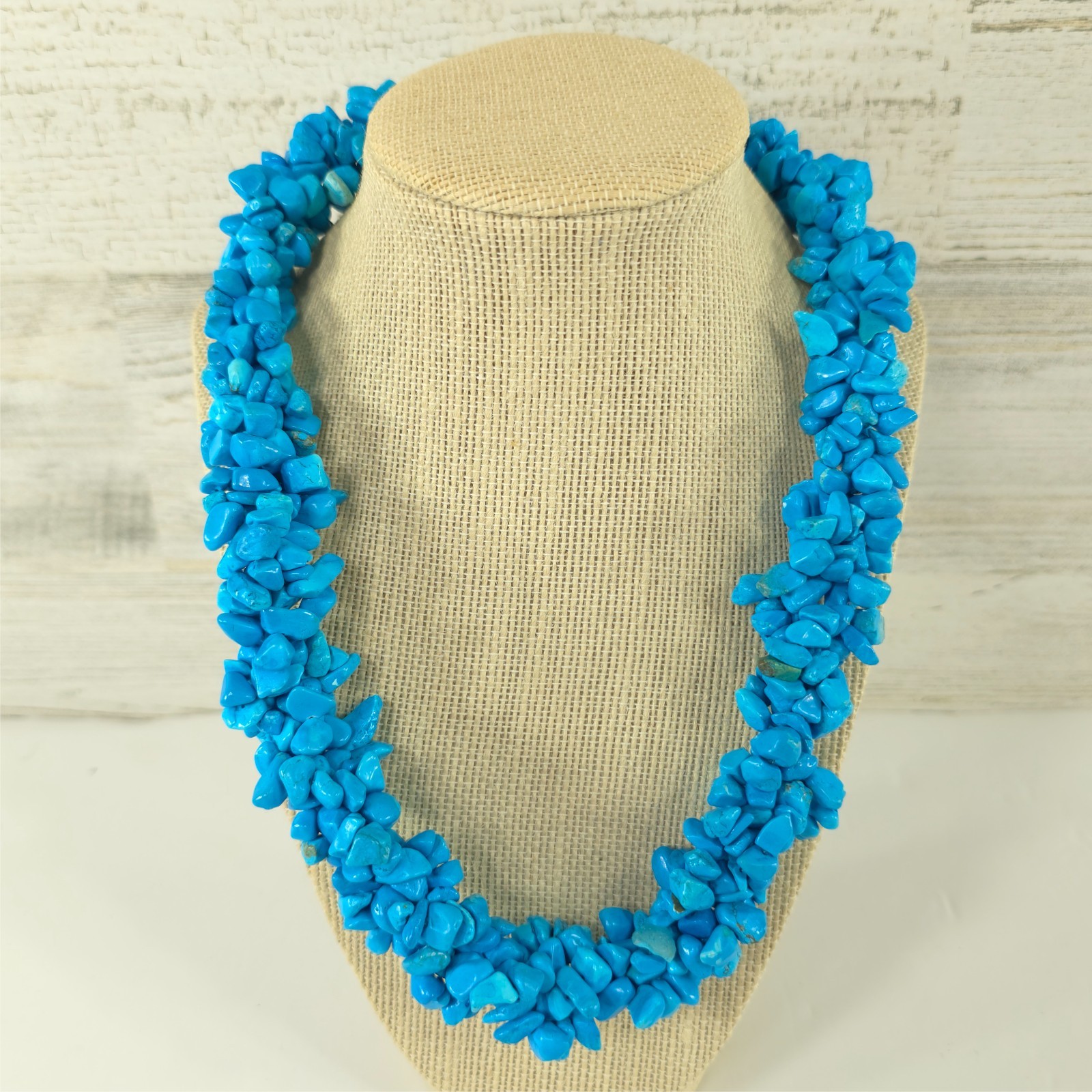 VINTAGE CAROLYN Pollack Sterling Silver .925 BLUE Turquoise Necklace 21 in *EUC*