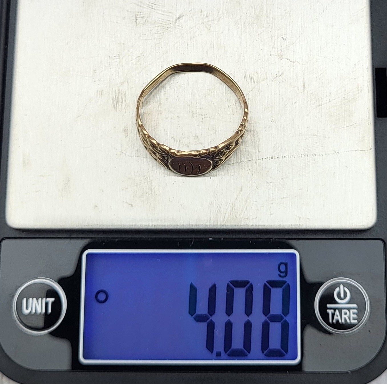 Antique 10K Yellow Gold Ornate Monogrammed Signet Ring Art Nouveau Signed