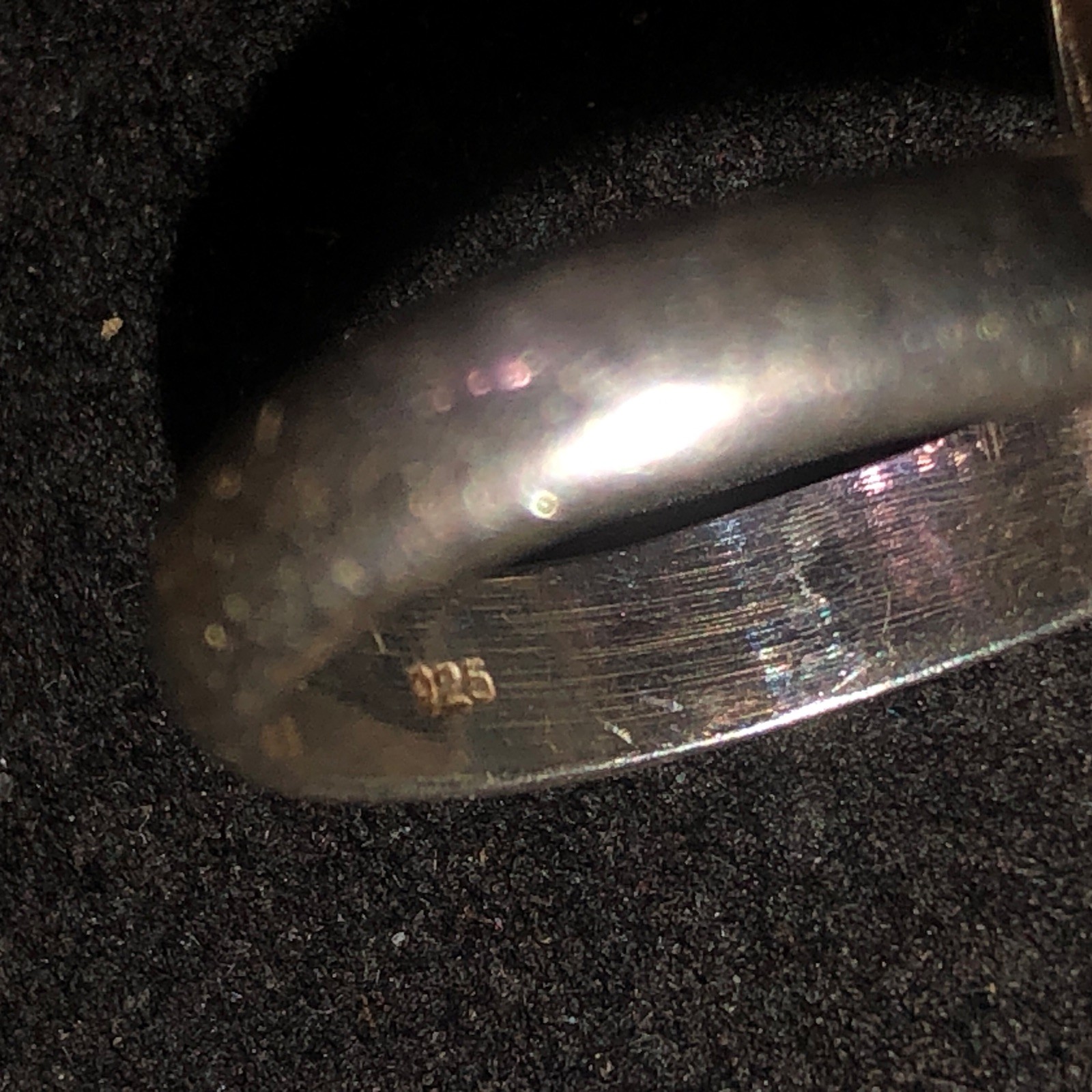 925 Sterling Silver Ring White / AB Stone 6.8 grams Size 7.25