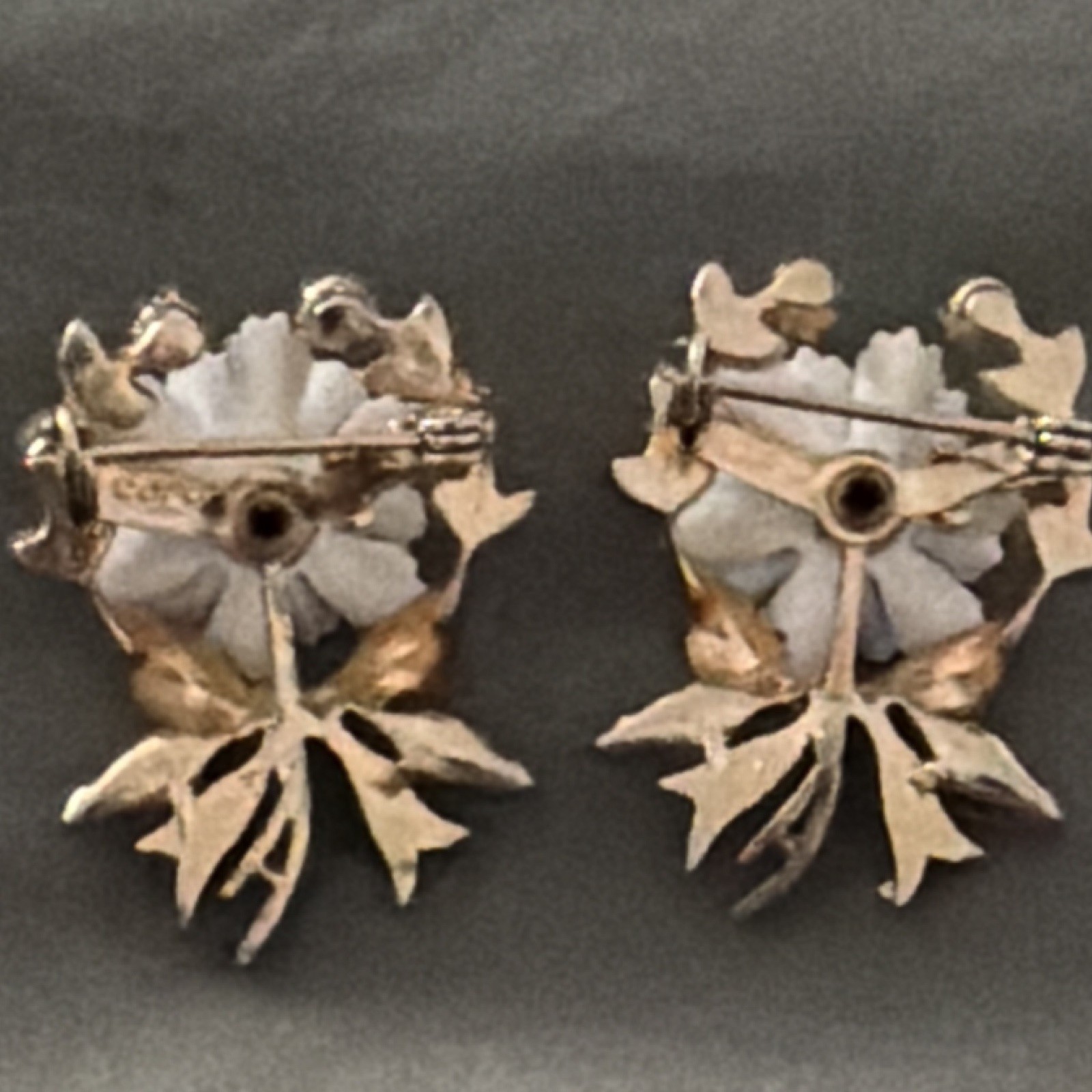 Coro Signed Enamel – Brooch w/ White Faux Pearls Multicolor. Sold as a set.
