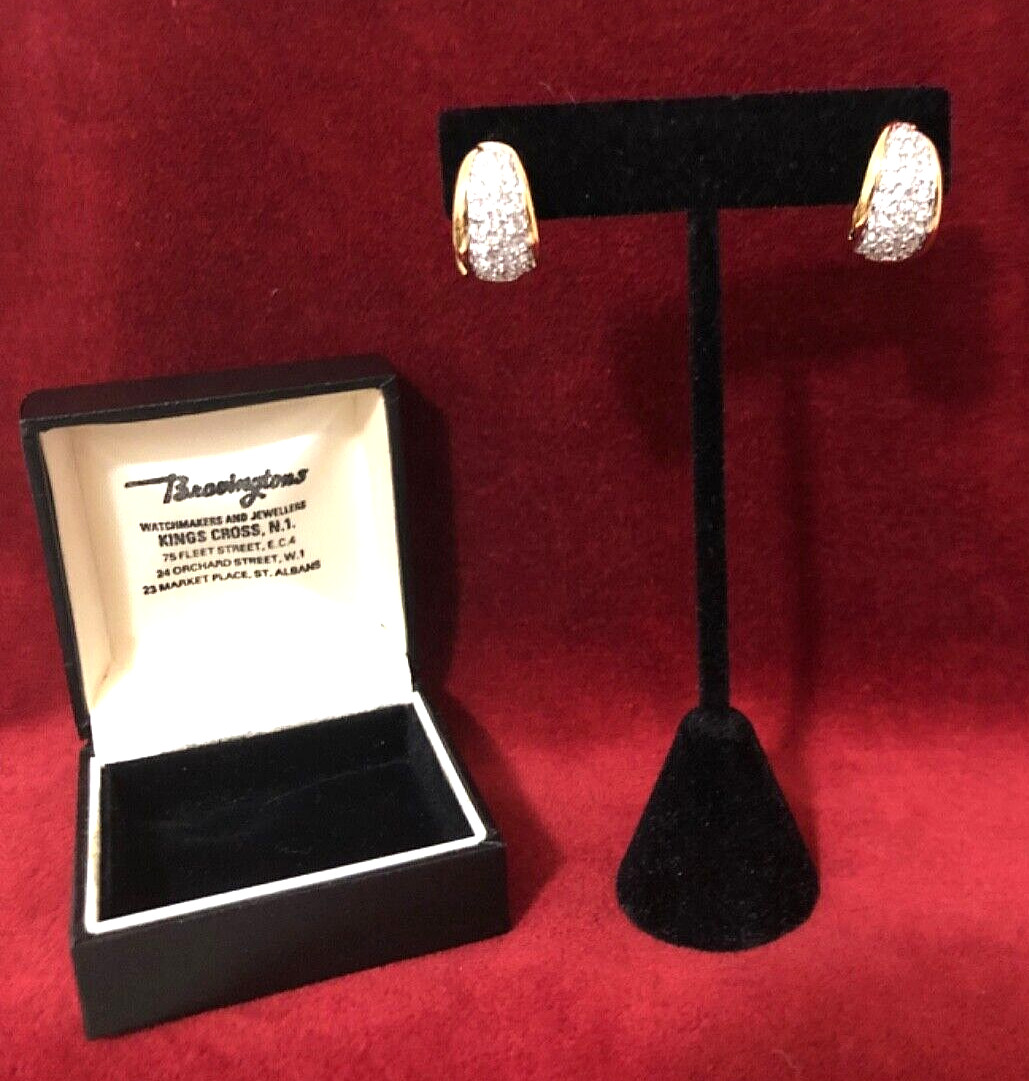VTG SWAROVSKI Jeweler’s Collection Gold-Plated EARRINGS SWAN+SIGNATURE+COPYRIGHT