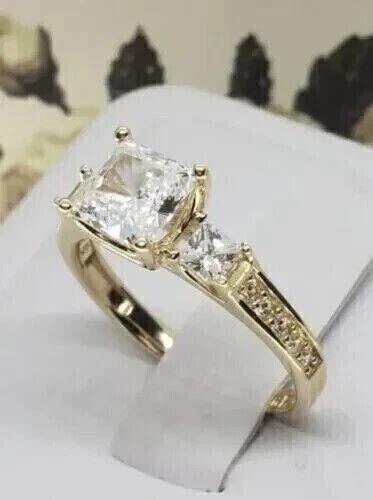 2.25Ct VVS1 Princess Cut Lab Created Diamond Engagement Wedding 14K Gold FN Ring