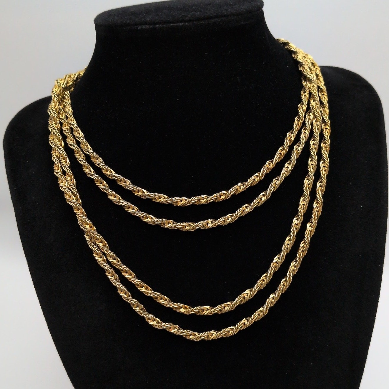 Napier Signed 1/20 12k GF Gold Filled Extra Long Twist Rope Chain 58.5in 42.37g