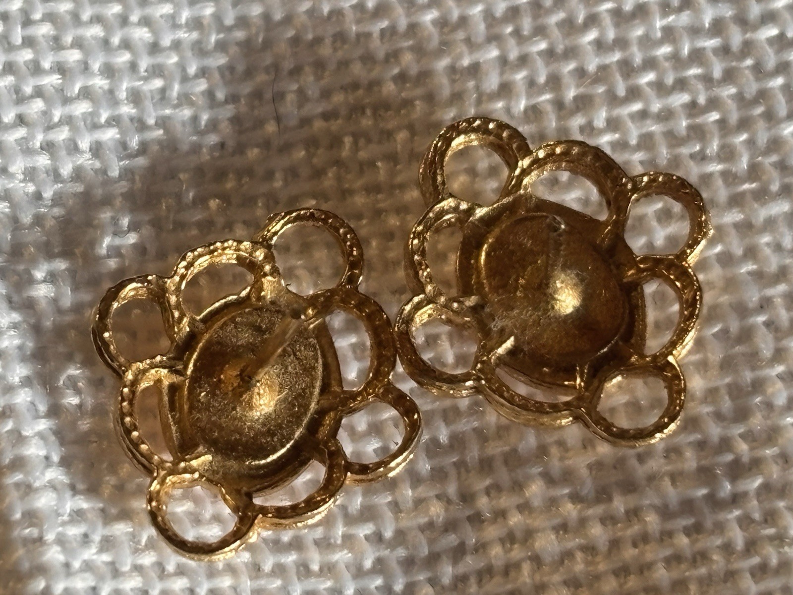 Vintage Avon + Costume Jewelry Post Earrings Lot of 5 Pairs Gold Tone Cloisonne