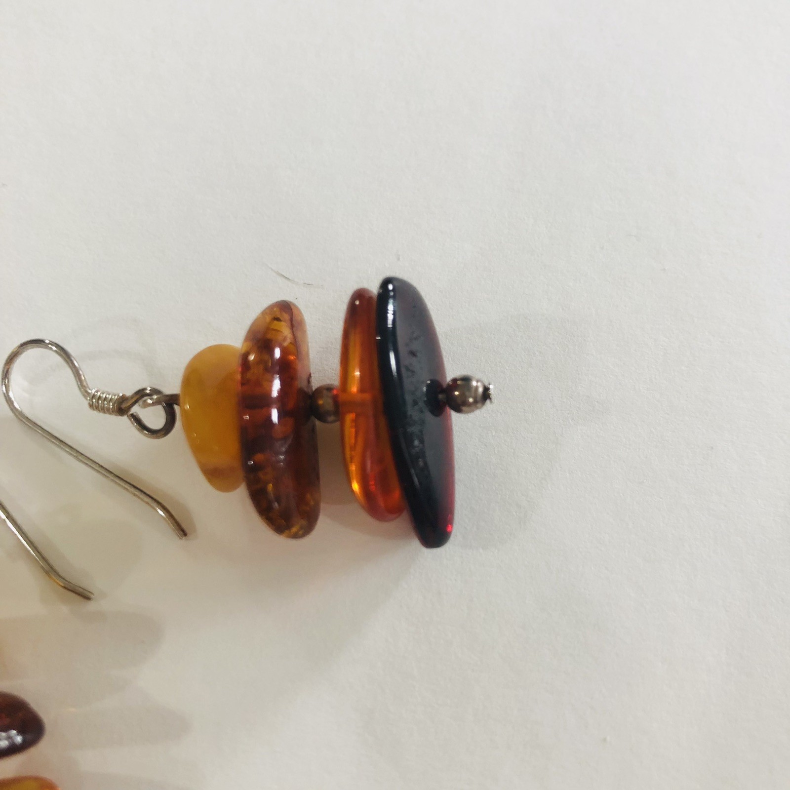 SILPADA W1015 Sunset Stack Baltic Amber Earrings Sterling Silver 925 Retired C