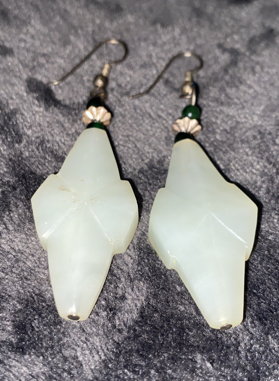 Vtg Quartz Dangle Drop Earrings