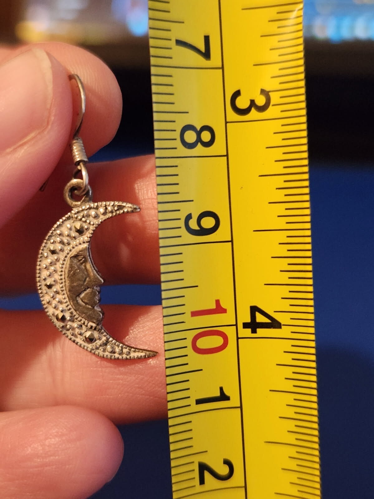 Sterling Silver Moon Dangle Earrings