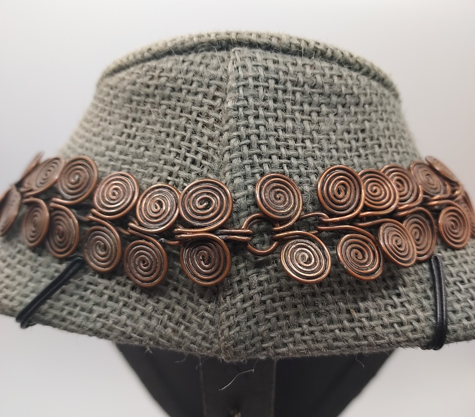 Vintage Copper Tone Spiral Wire Necklace Choker 16” Handmade