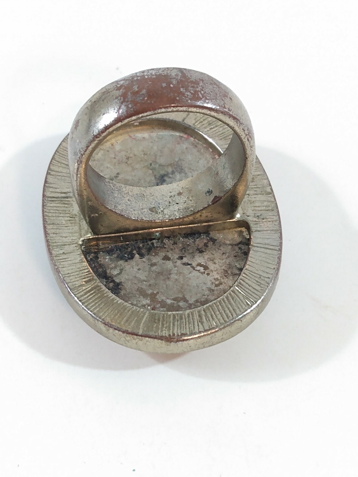 Vintage Mid Century Large Floral Oval Ring 1.5″