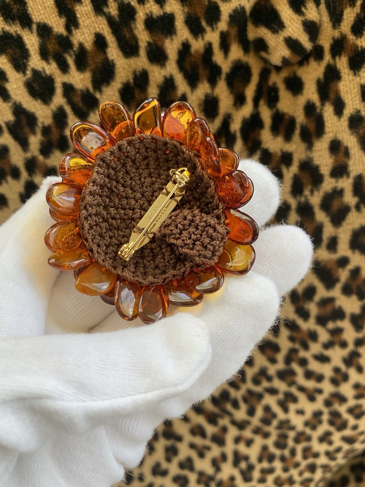 Baltic Amber Honey Butterscotch Cognac Beaded Flower Brooch or Pendent
