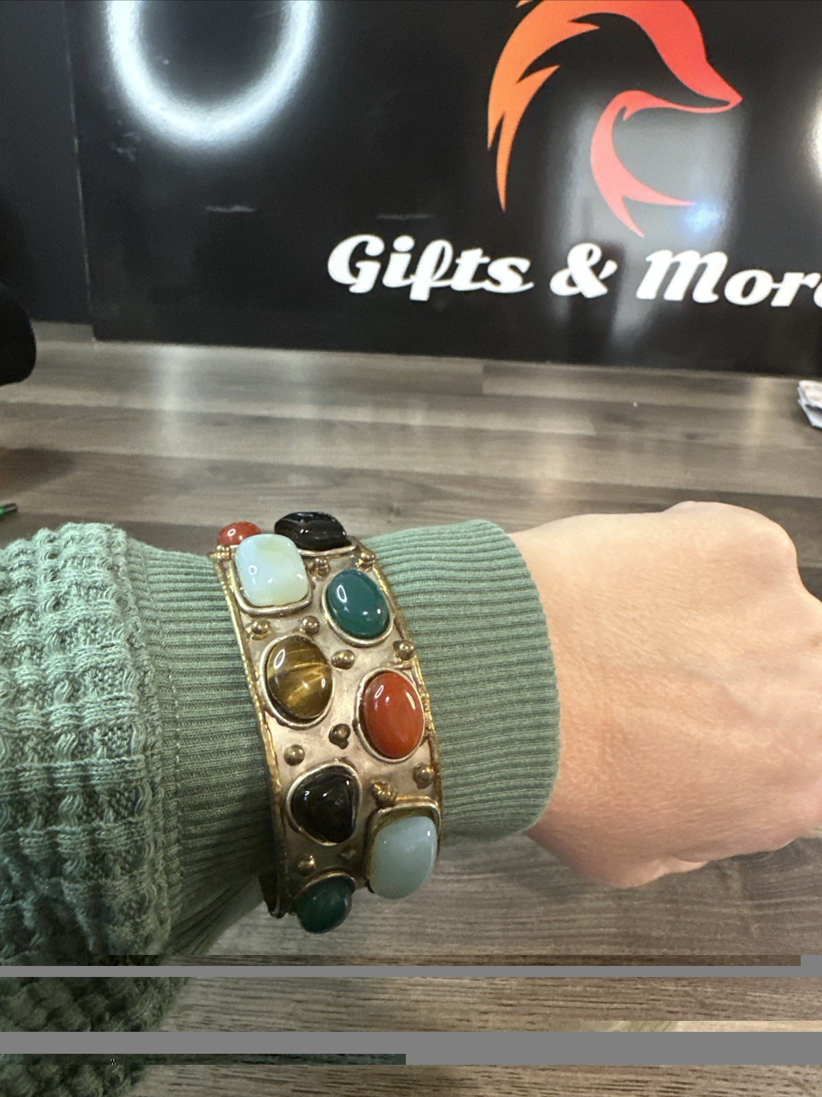 Vintage Multi Stone Cuff Bracelet ! Gorgeous!