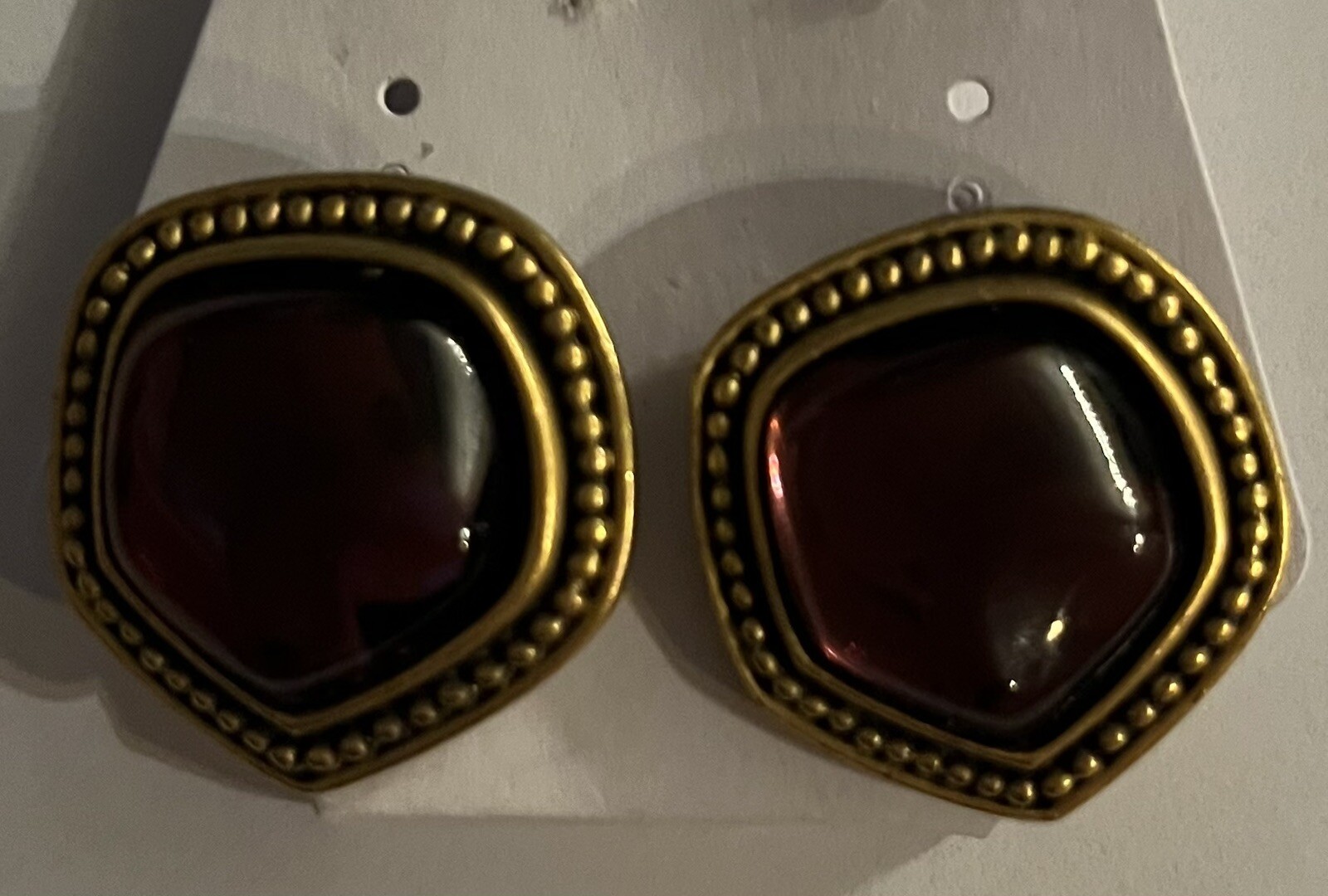 Vintage Yves Saint Laurent Metal & Resin Clip-On Earrings YSL Designer Authentic