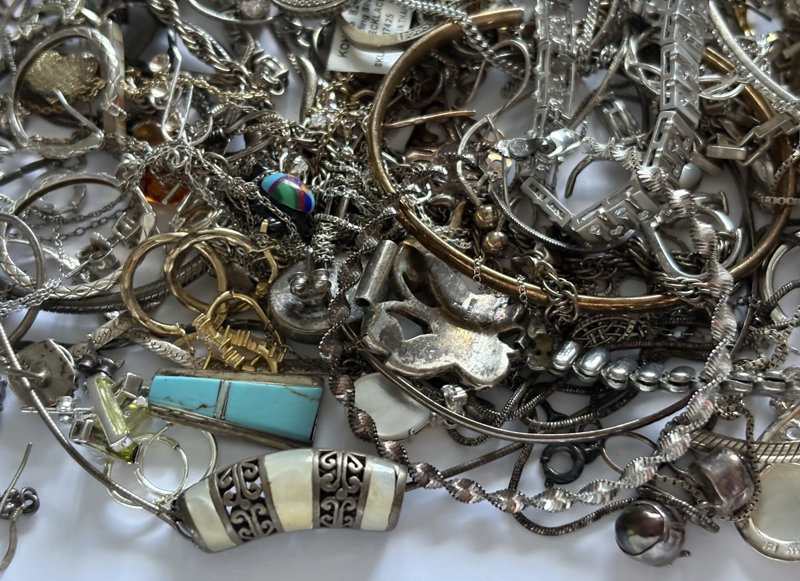 Vintage Sterling Silver Jewelry Lot 925 Scrap Repair Repurpose 457.9 Grams