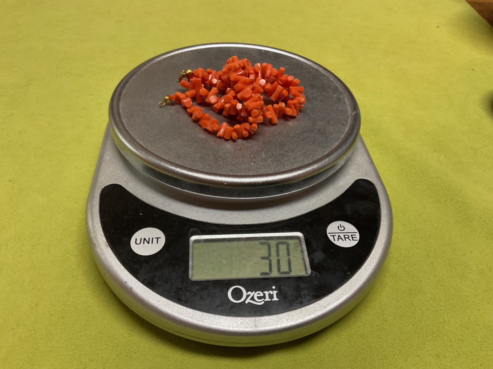 Vintage Natural Orange Red Mediterranean Coral Branch Bead Necklace 18” 30g