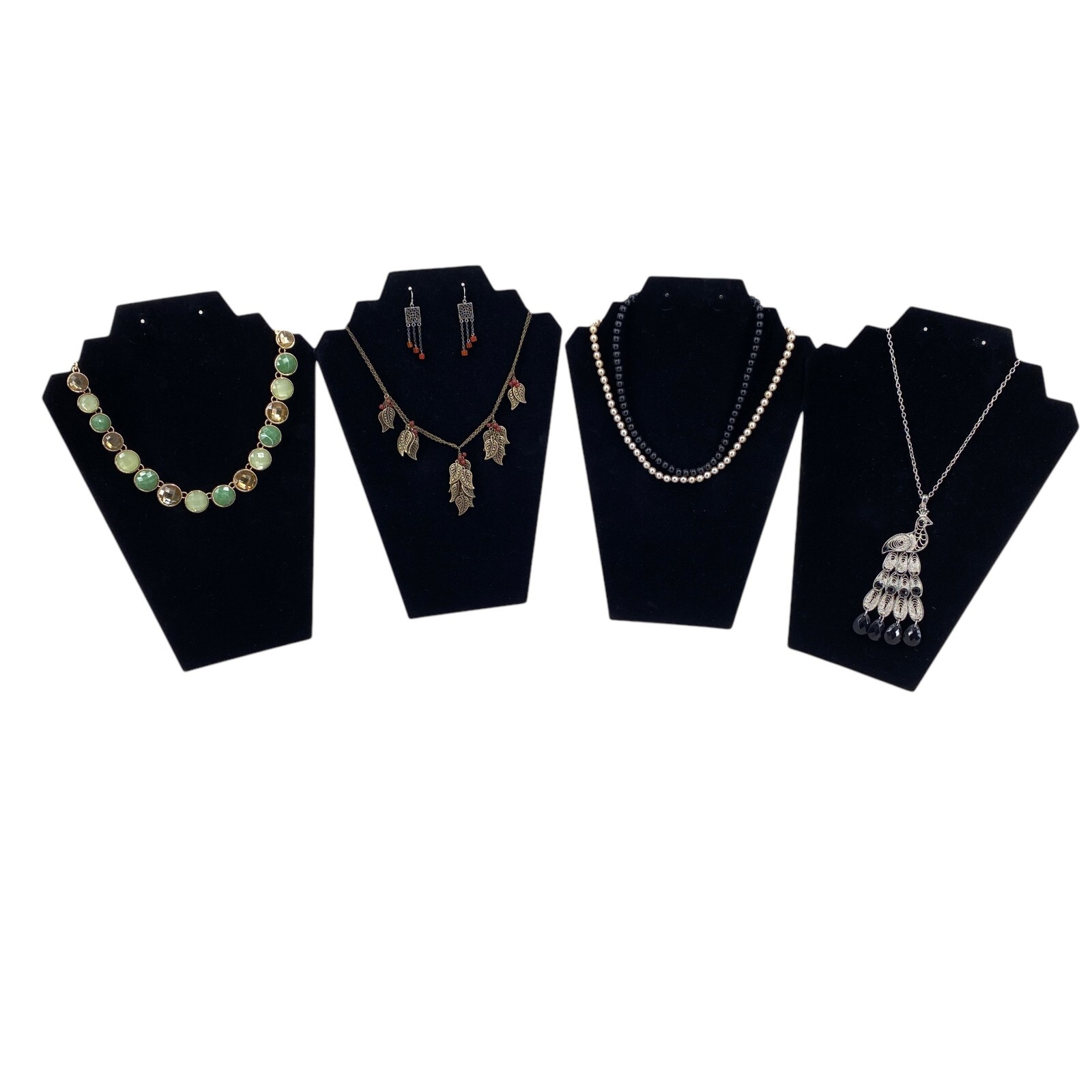 Costume Jewelry Lot of 4 with Assorted Colors/Sizes Necklaces