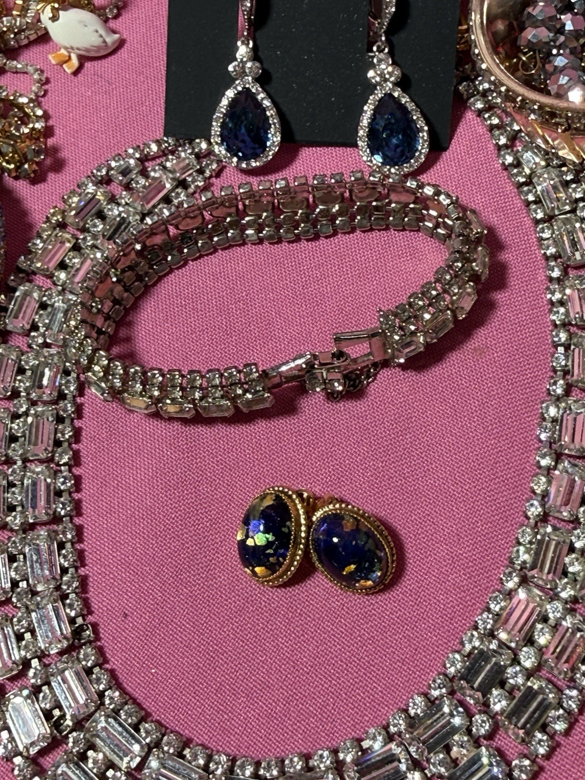 Costume Jewelry Lot VTG Rhinestone Set Givenchy Whiting & Davis Solid Perfume
