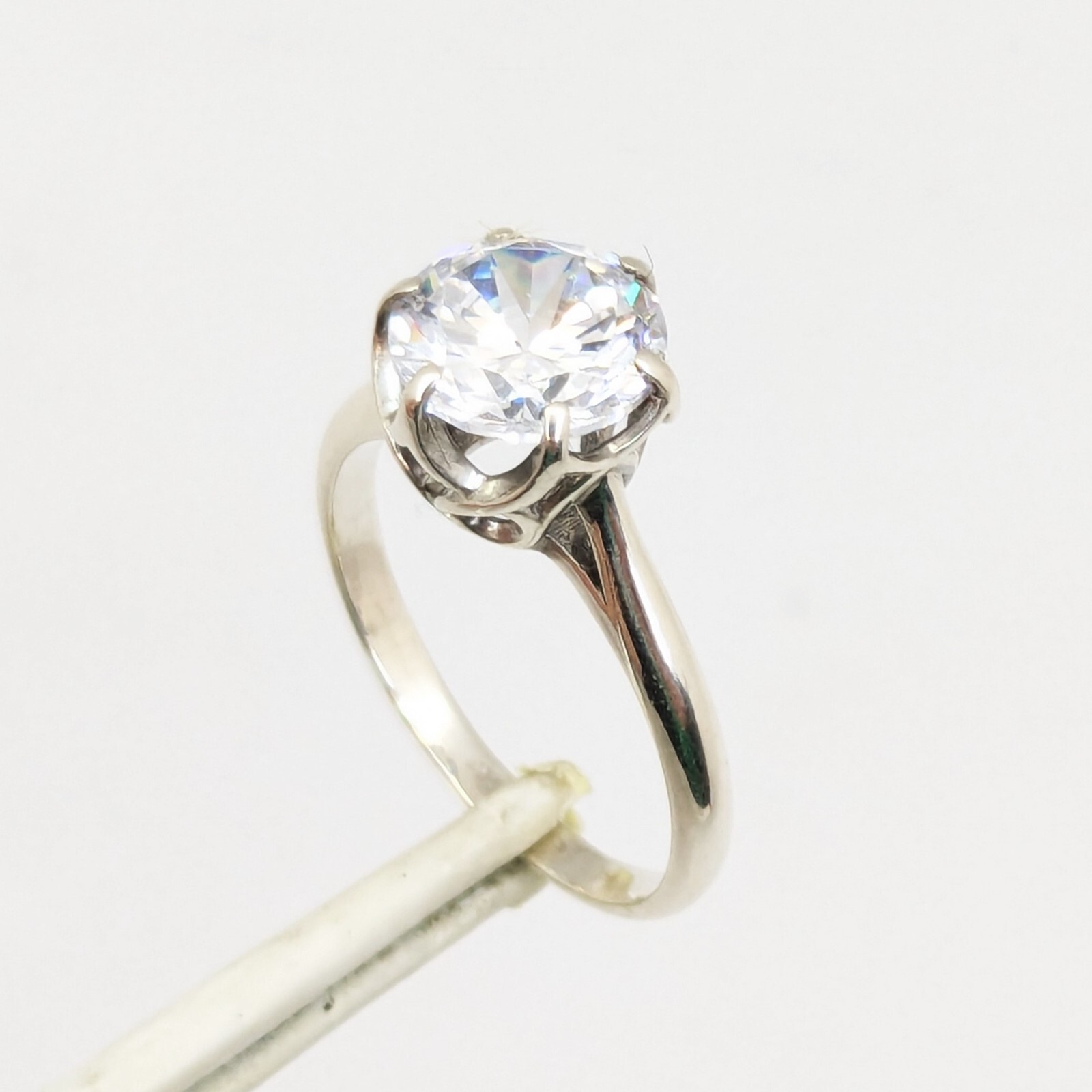 Vintage Luxury RING Silver 925 with Big Bright Stone -size: 6US (16.5mm) | #64