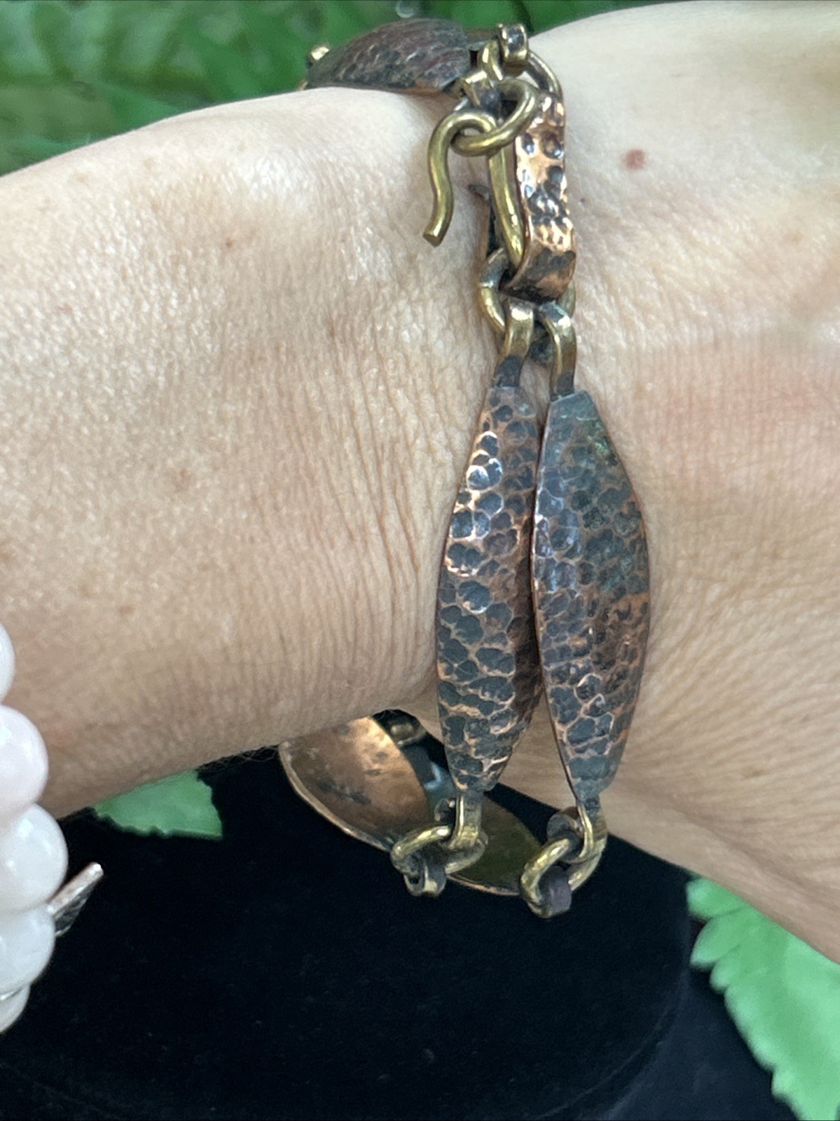 Vintage Maya Mexico Men Or Women’s Hammered Copper Bracelet 8.5”large Wrist 30 g