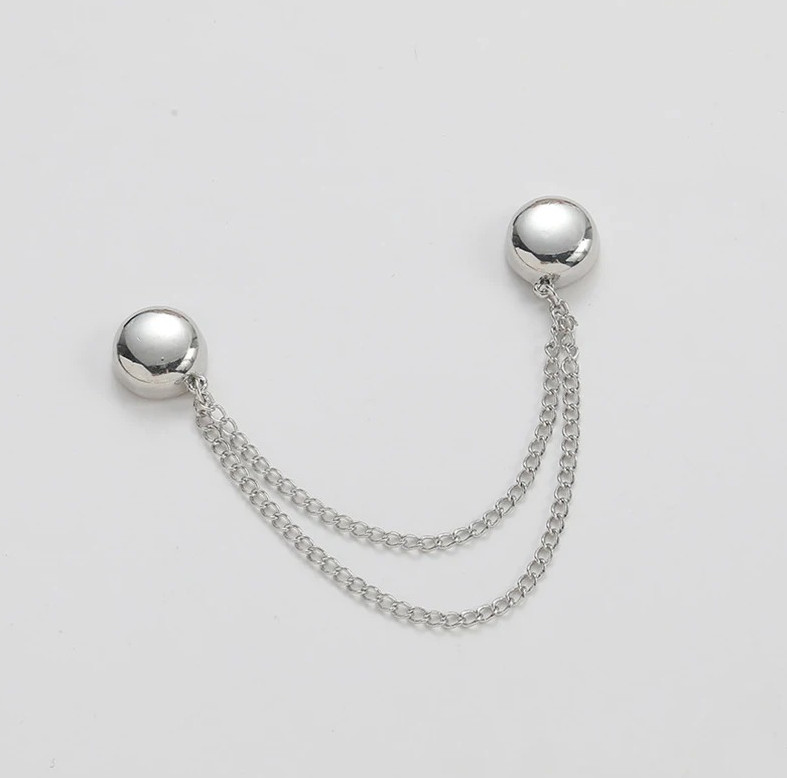 1pc Magnetic Chain Brooch Buckle Alloy Clothing Clip Button Accessory – NEW