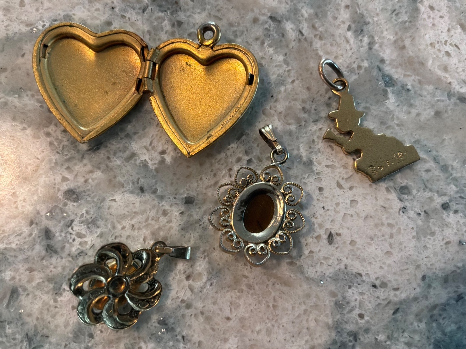 Vintage Mix Lot of Brooches/ Pendants/ Lockets/ Bel-ron/ Wells/ CR. CO/ Etc