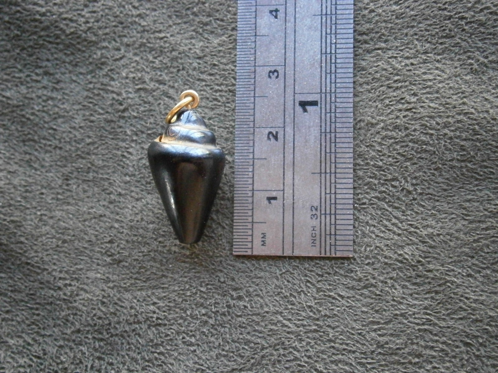 Unusual Carved Shell Unknown Material Lightweight Amulet Vtg Charm Pendant 1.7g