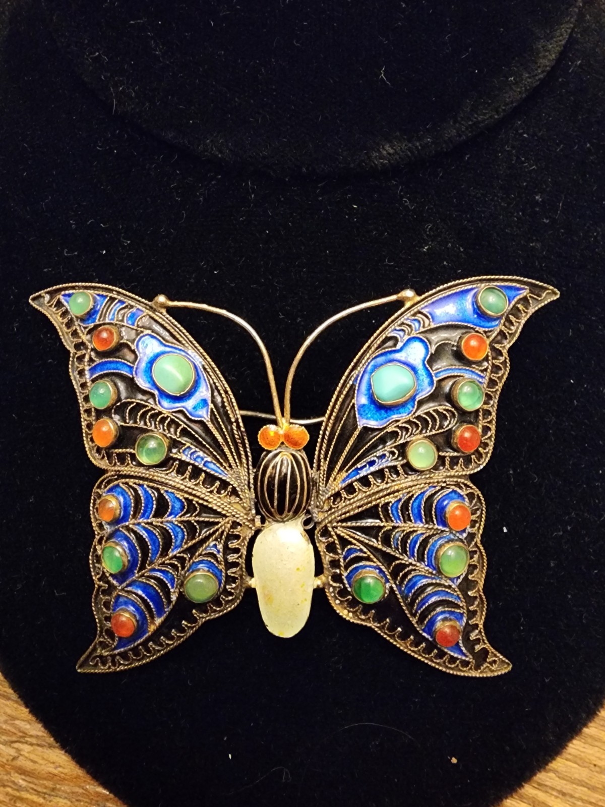 1992 MMA Cleo Butterfly Brooch Enamel Figural Pin Marked MMA Cleo