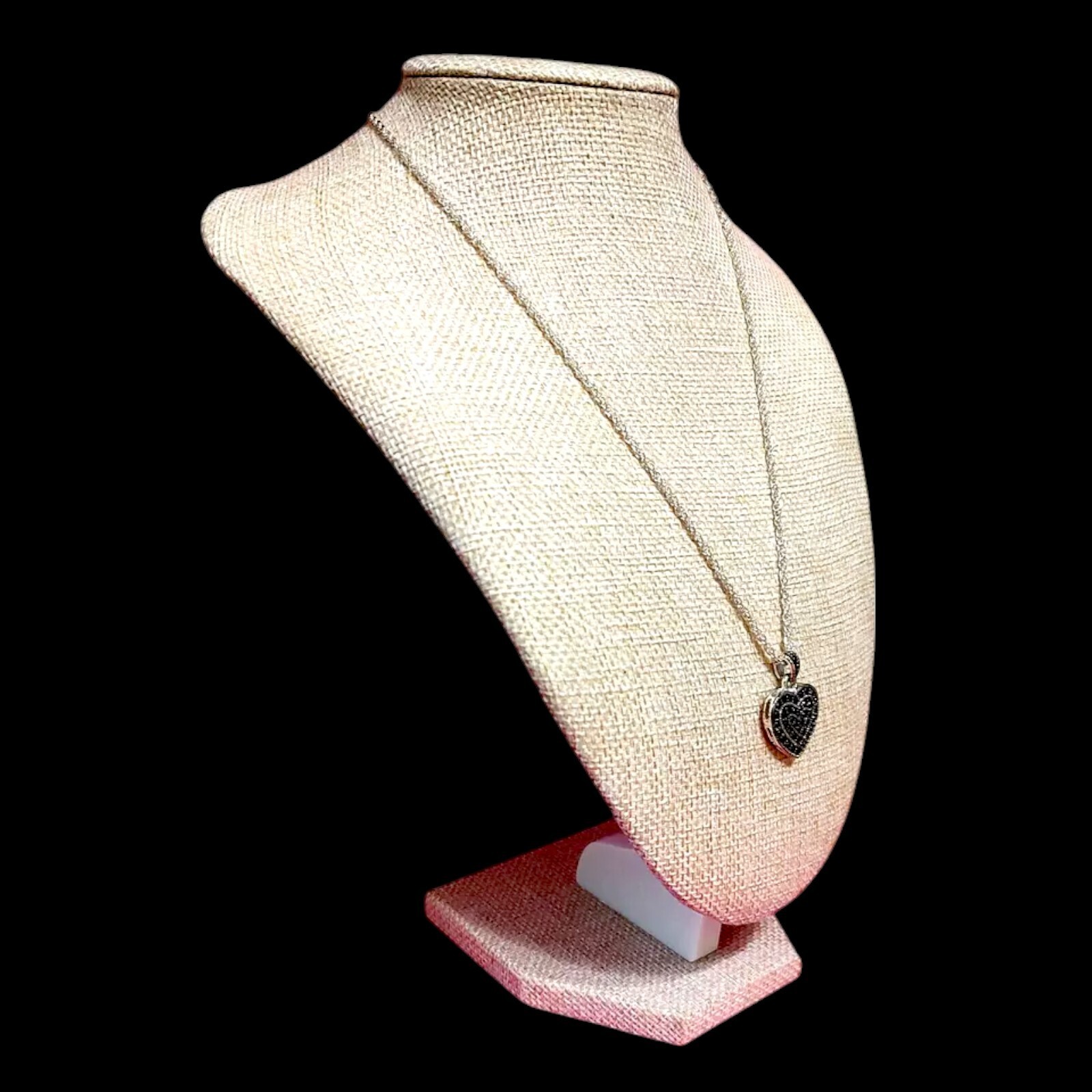 VTG 90s Style Heart Drop Pendant Dainty Romantic Gift Statement Necklace 21″