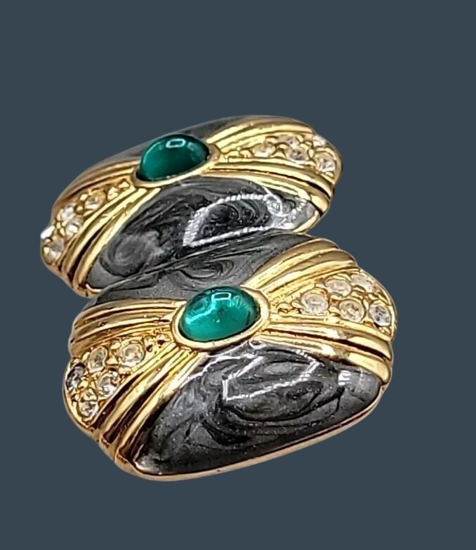 Vtg Kenneth Lane for Avon Duchess of Windsor Panther Collection Post Earrings