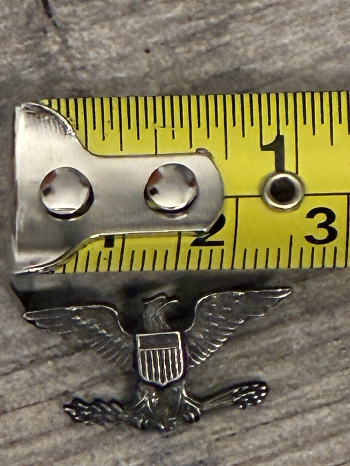 Sterling Silver Eagle Shield Pin Signed Vintage Military Insignia