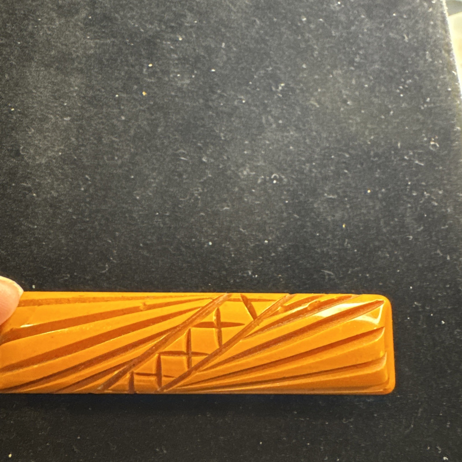 Deeply Carved Butterscotch BAKELITE Vintage Pin Brooch