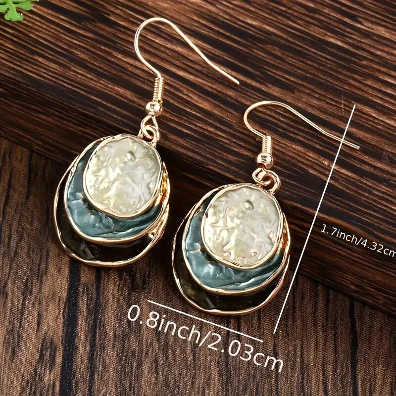 Bohemian Retro Jewelry Set Handcrafted Earrings Necklace Women Holiday Gift