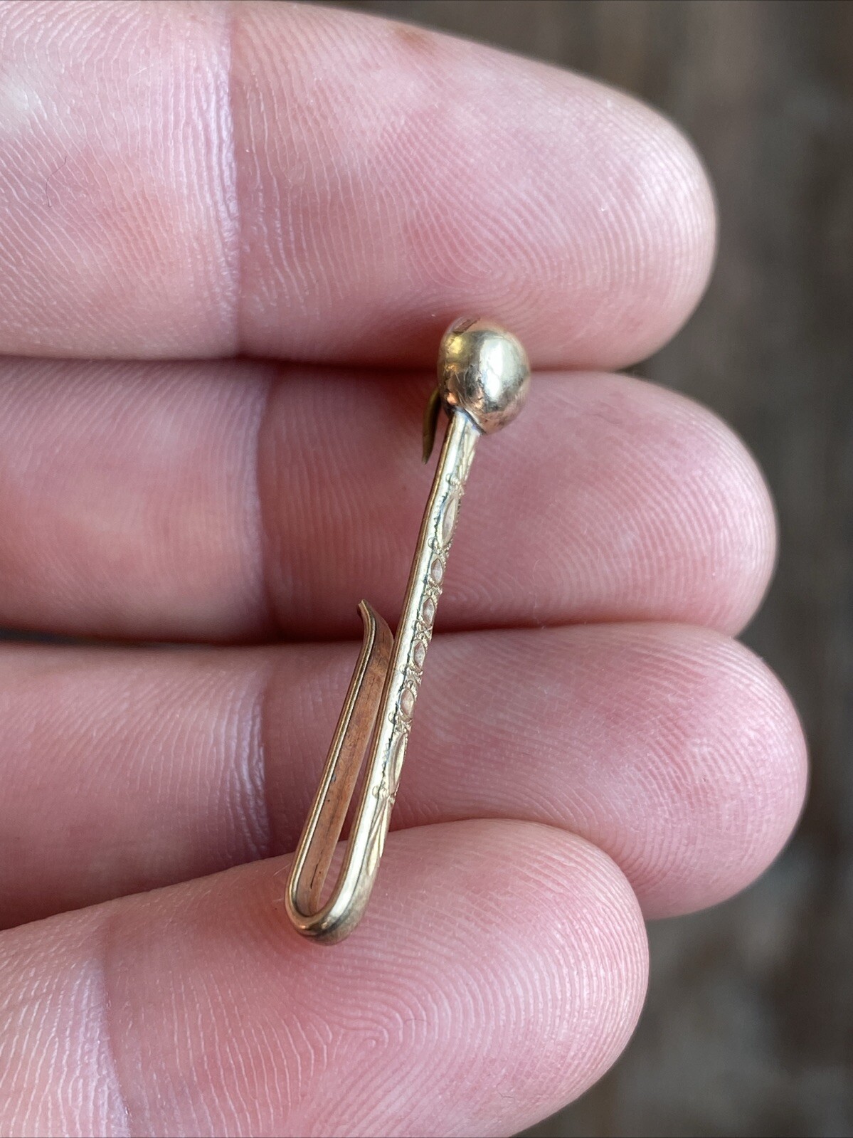 Antique Gold Plate pat’d oct 4th 1887 Bar Clip Hook Slide Clasp Pocket Shirt Tie