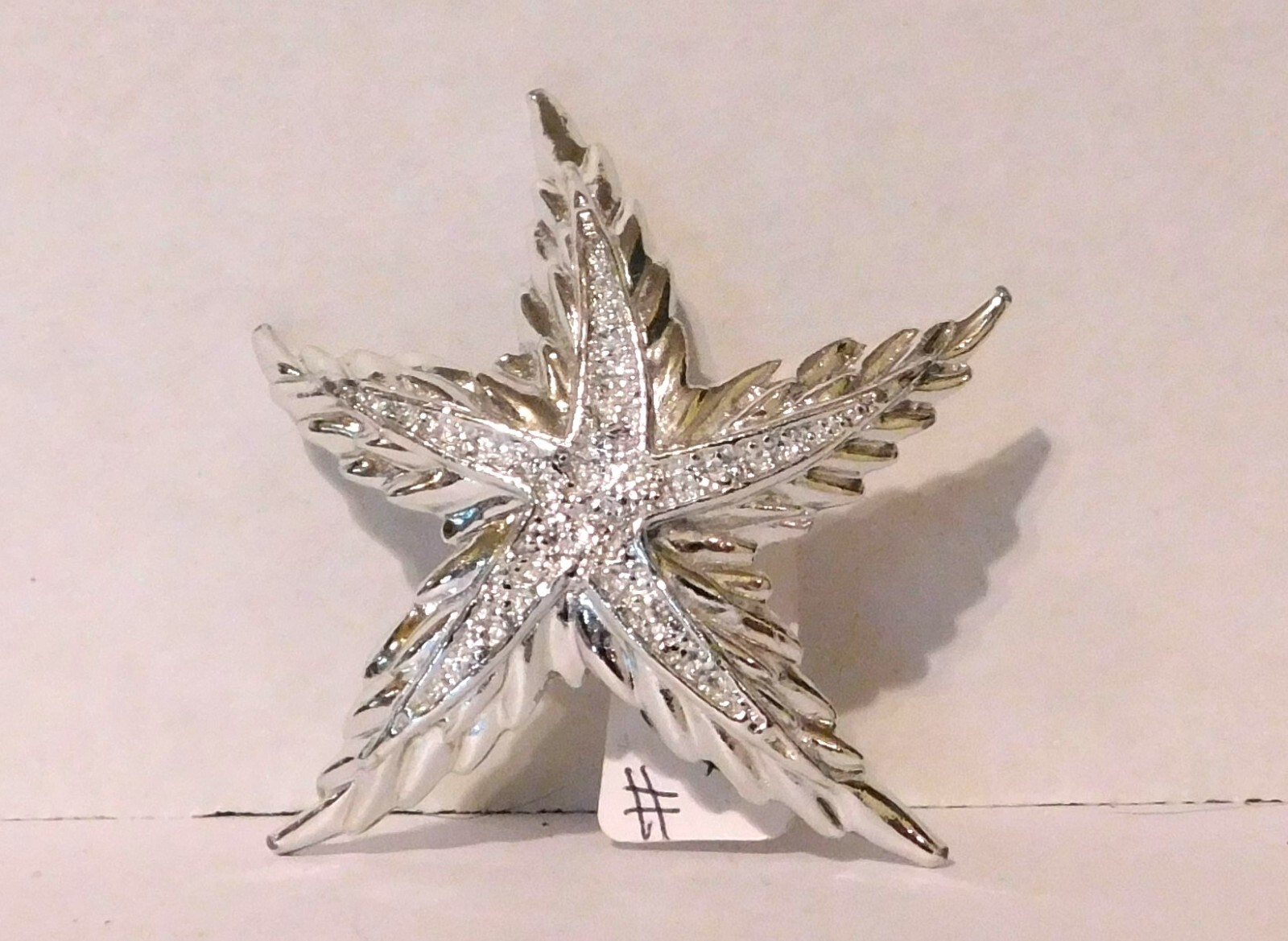 Brooch Silver-Tone Rhinestone Starfish Sea Creatures – A2