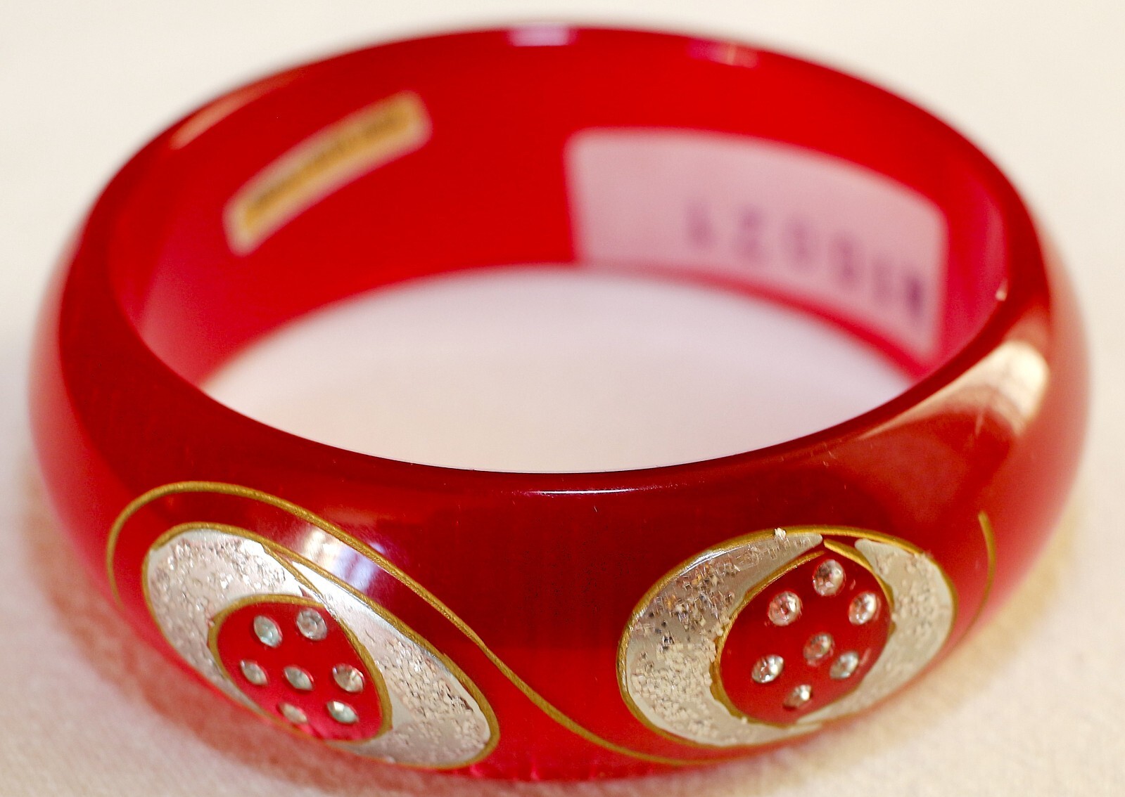 Vintage 60/70s Lot 6 New Art Deco Curved Acetate Bangles Handmade in France