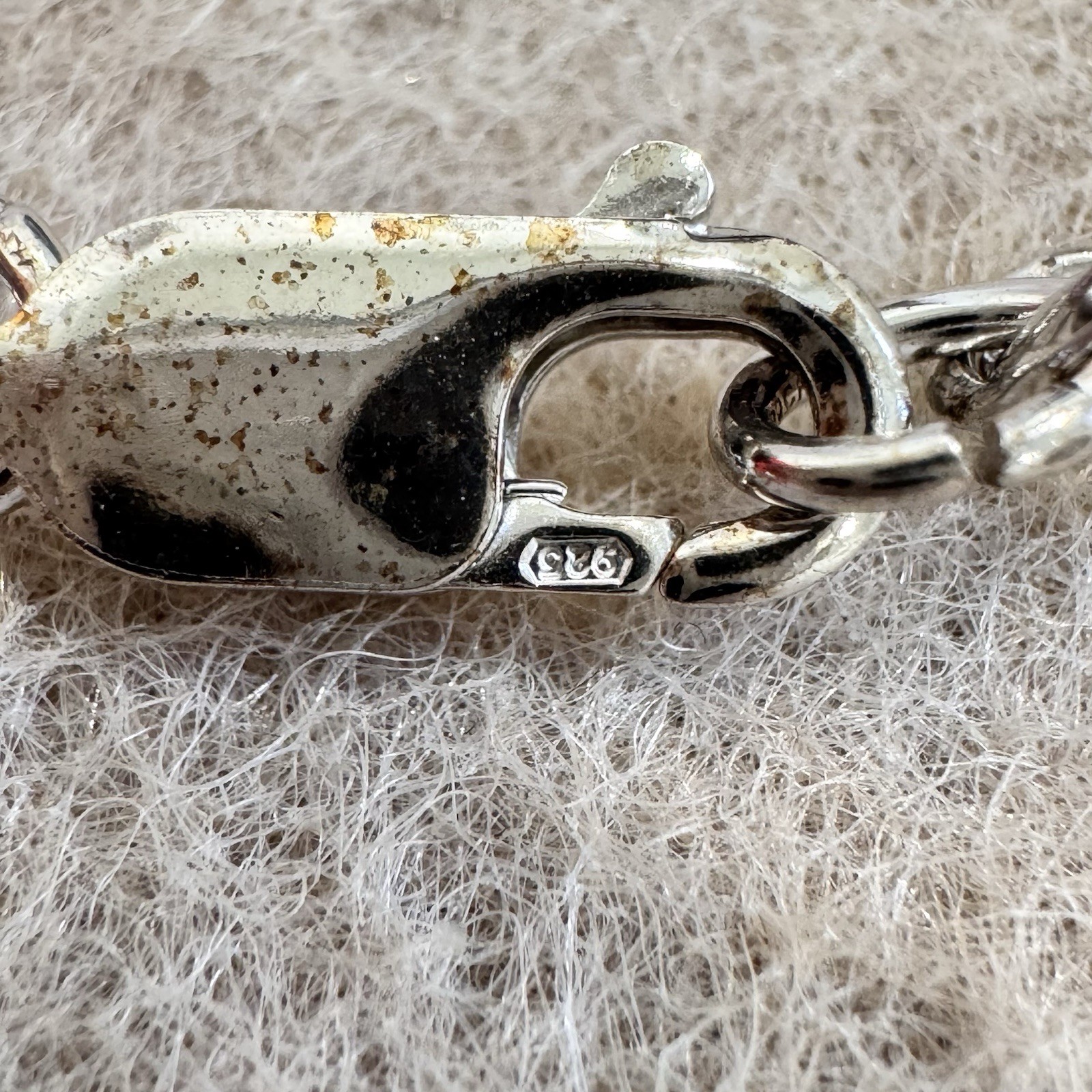Vintage Sterling Silver Double Link Chain Bracelet Charm Jewelry 7.625 inch
