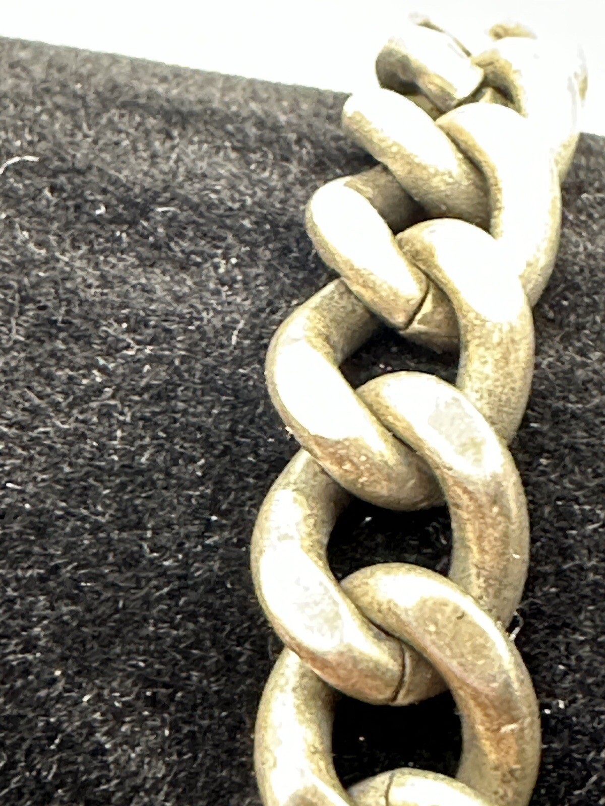 Sterling Silver Vintage Identity ID Bracelet, “Jeanne Petersen” 8-inch Curb
