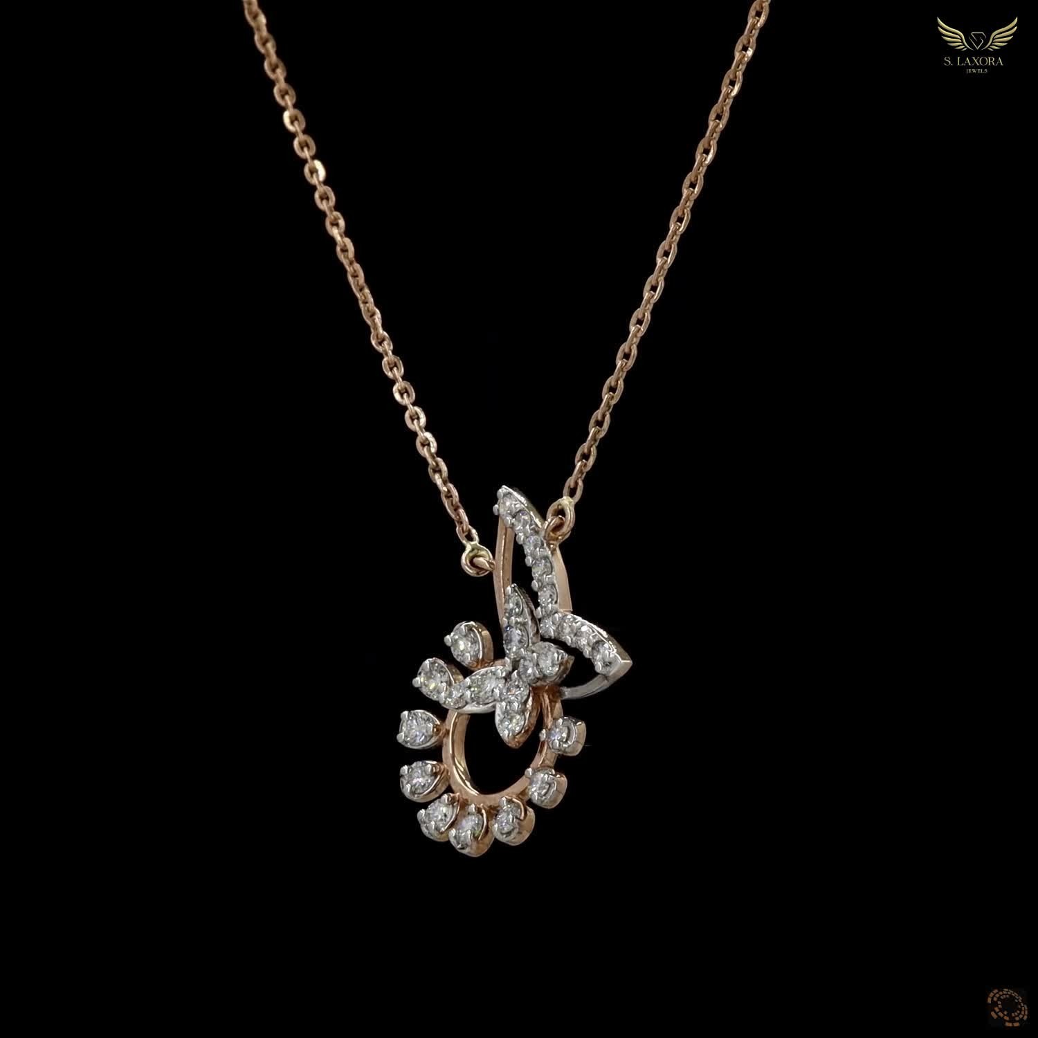 Lab Created Diamond 0.50ct Pendant Necklace Rose Gold Plated Gift