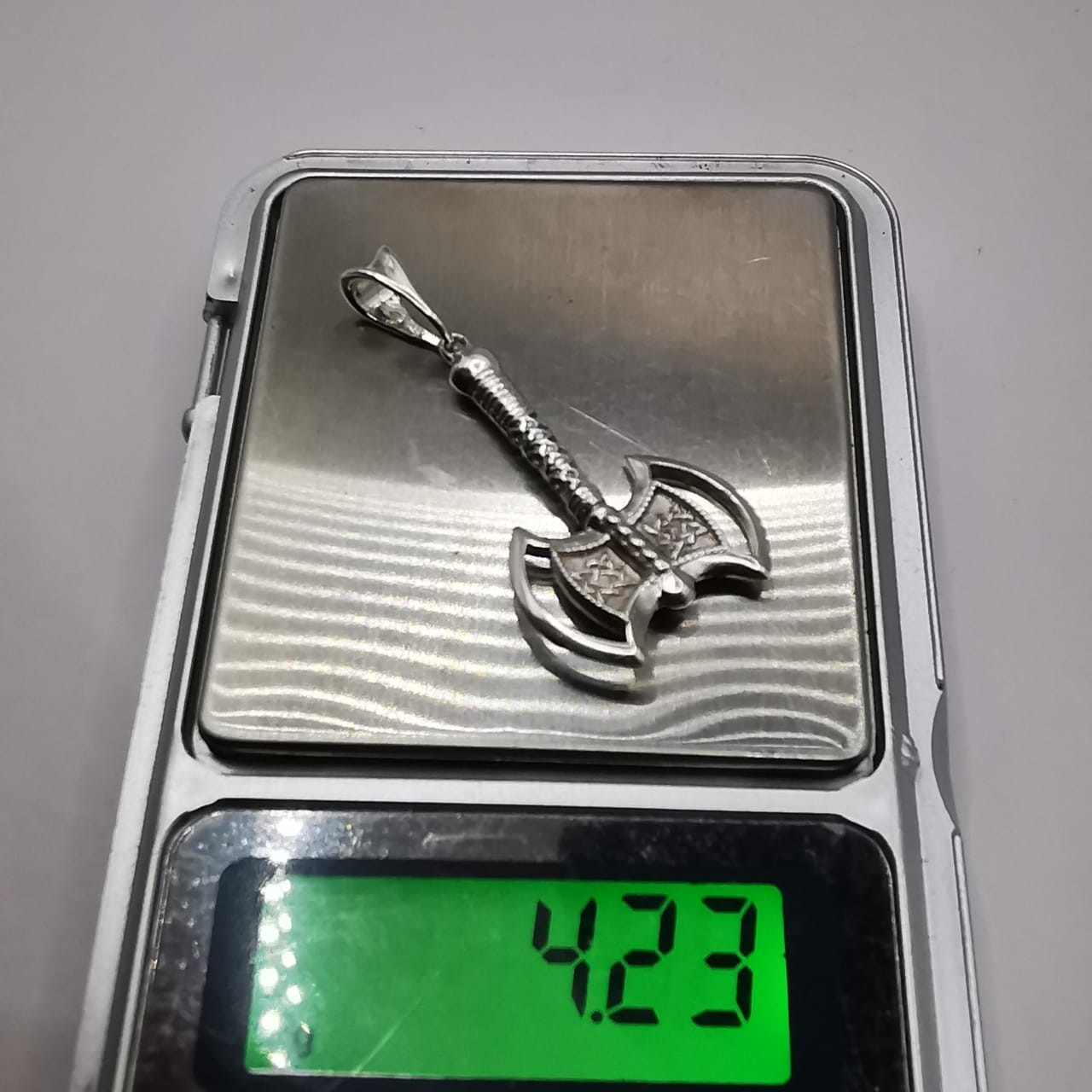 Vintage Pendant “Perun’s Axe ” made of 925 silver,sample,handmade, 4,23g