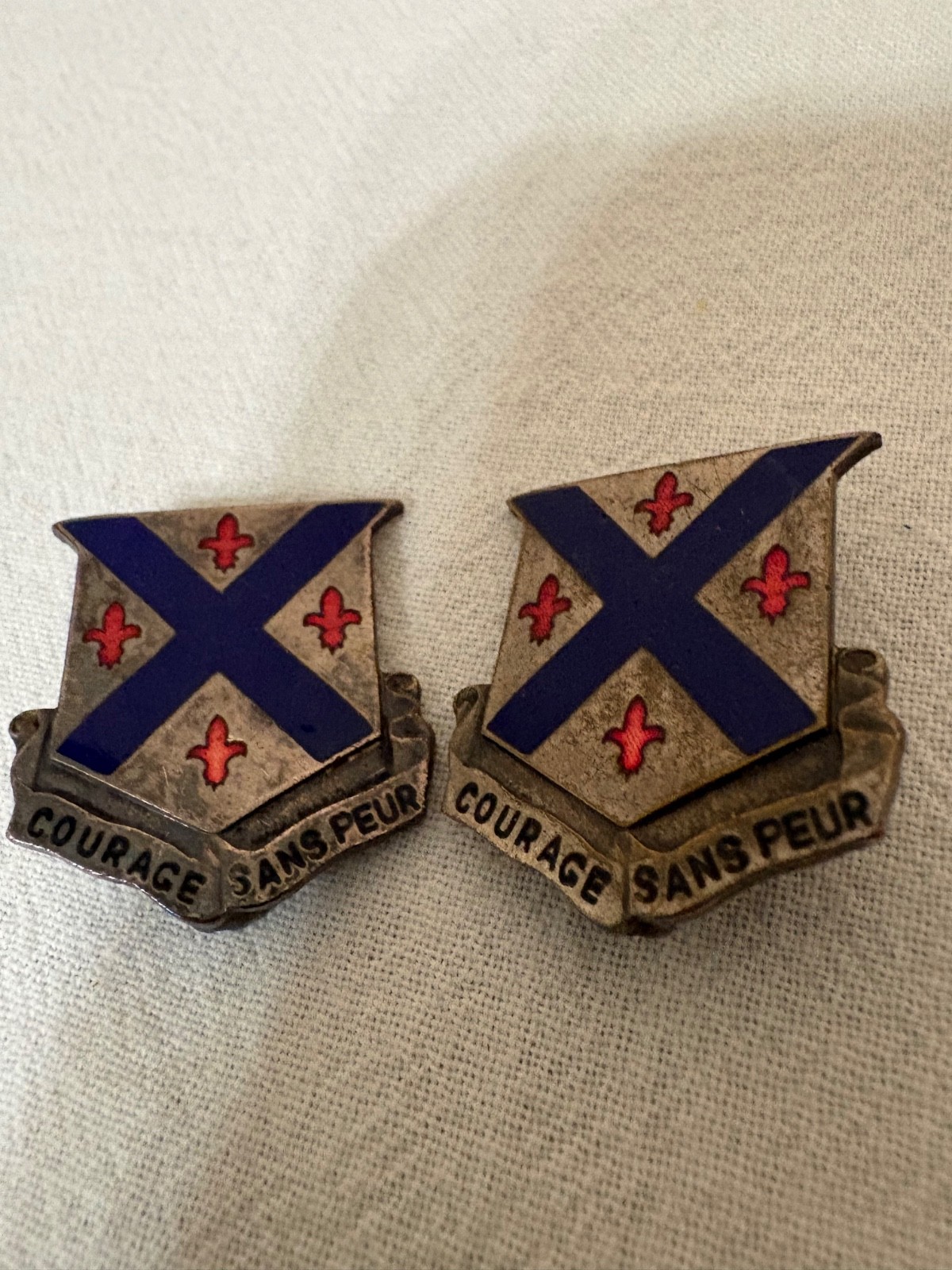 Vintage U.S. Army 126th Infantry Regiment “Courage” Pins (2)