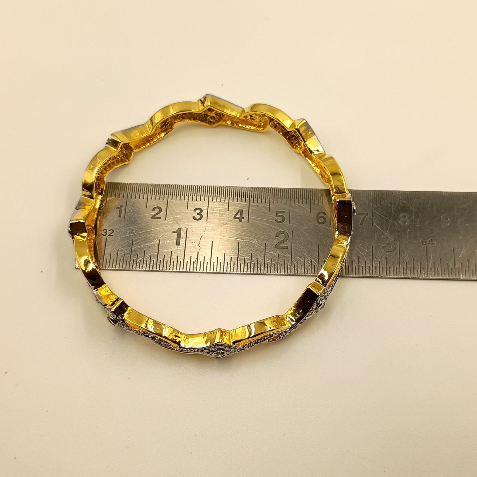 Handcrafted 22K Gold Plated Bangle Set Indian Wedding CZ Traditional Jewelry Gif