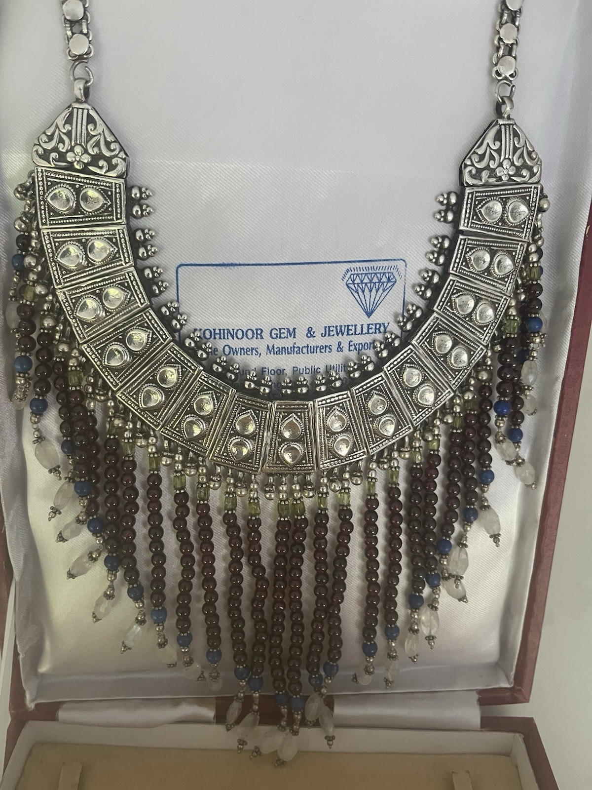 Vintage Silver Rajasthan Style India Tribal Collar Necklace 235 grams