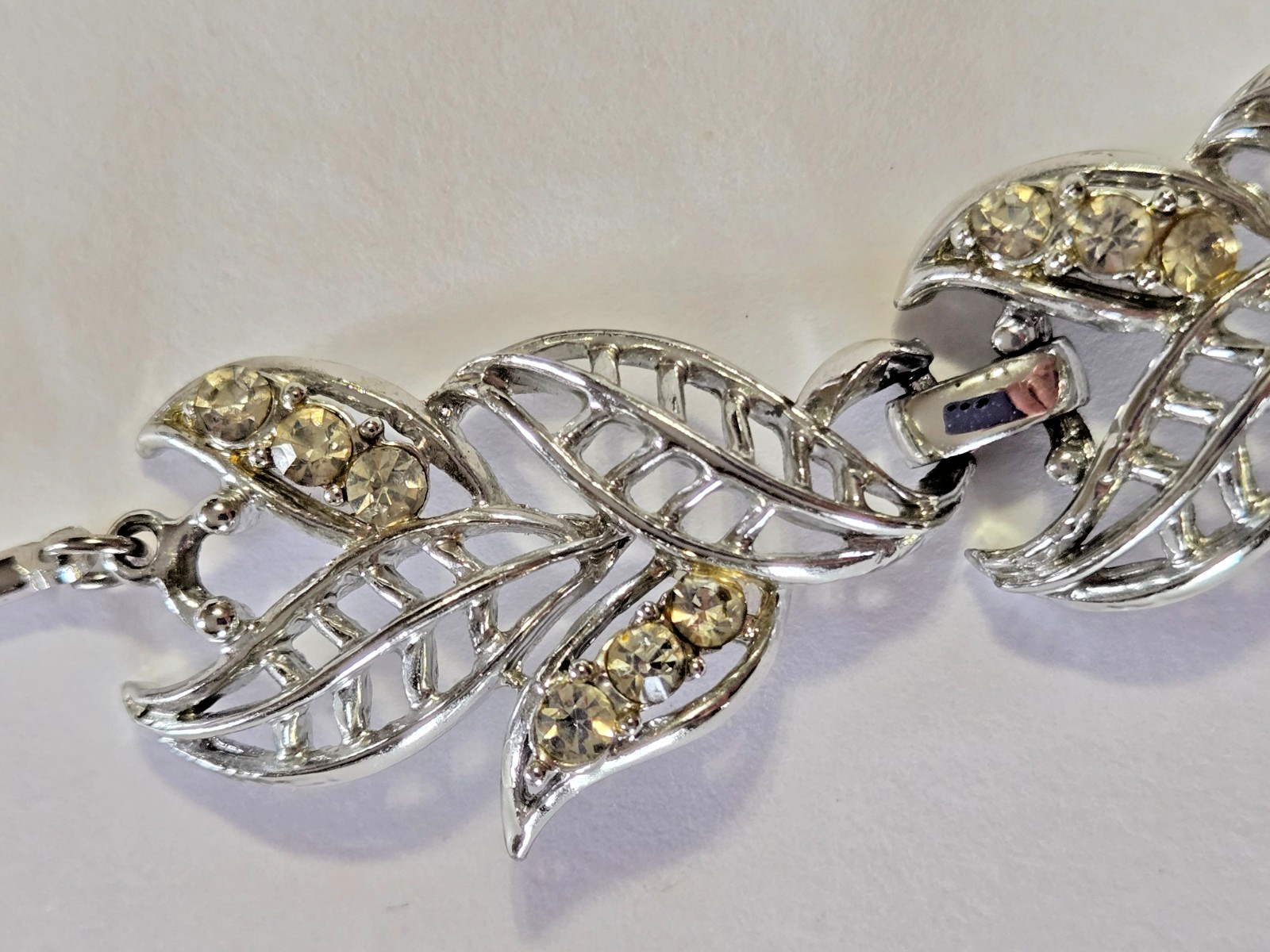 Coro Vintage Chunky Silvertone Necklaces, 2 Signed on Hook, 1 With Stone Accents
