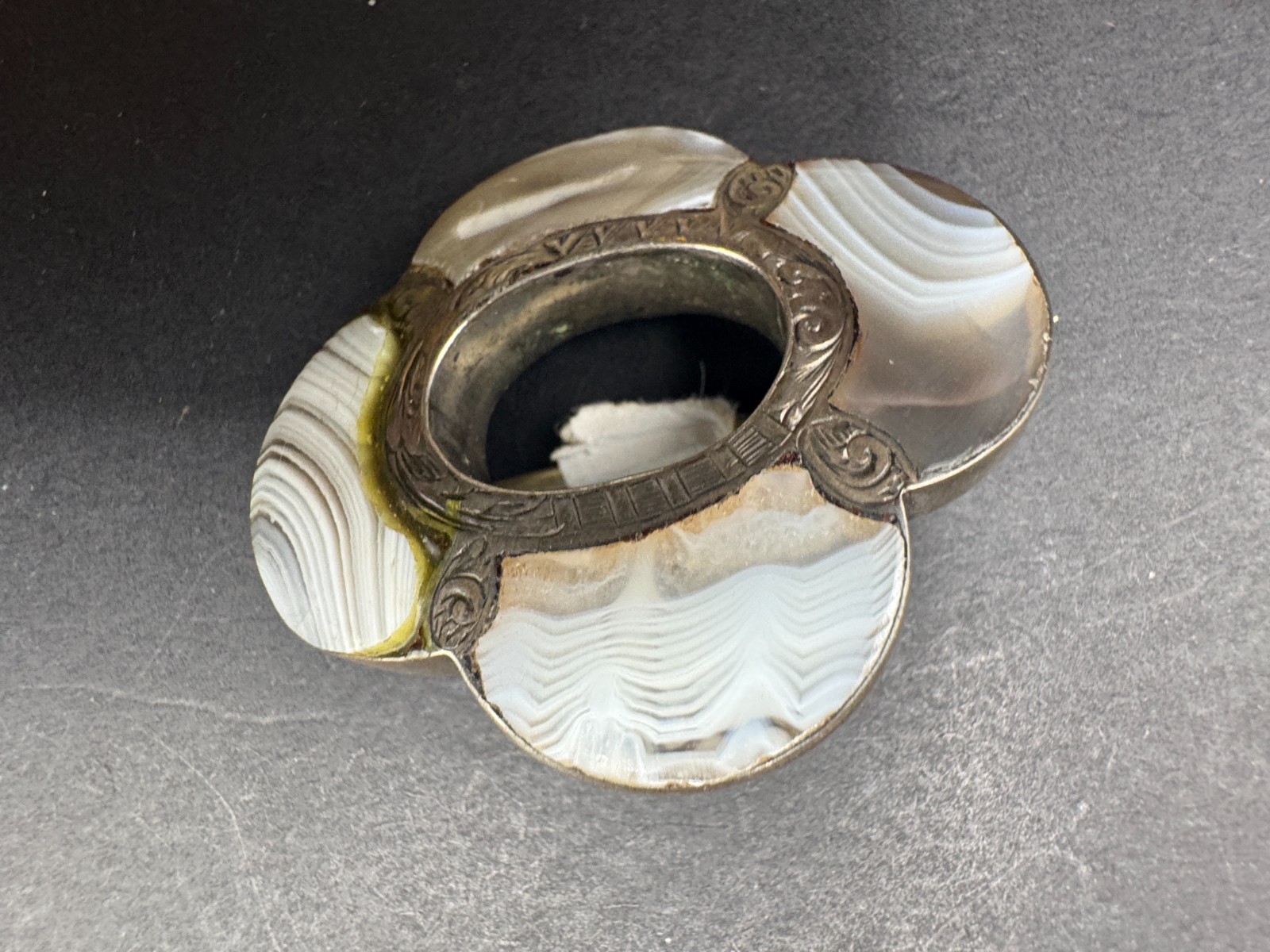 Victorian Scottish Agate Brooch Sterling Silver