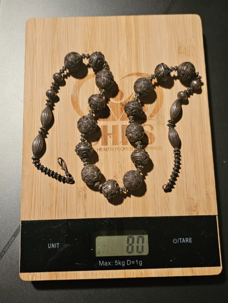 Sterling silver Necklace Stamped 925 Unknown origins weight 80grams