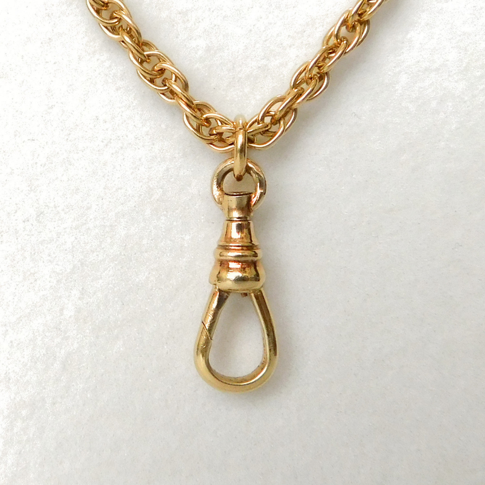 Vintage AJC Co. 1/20 12k Gold Filled Rope Chain Necklace , Watch Charm Fob, 27″