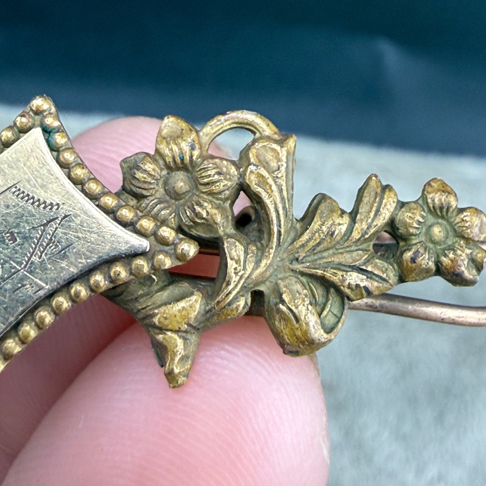 Vintage Gold Filled Engraved Bracelet 6.5”