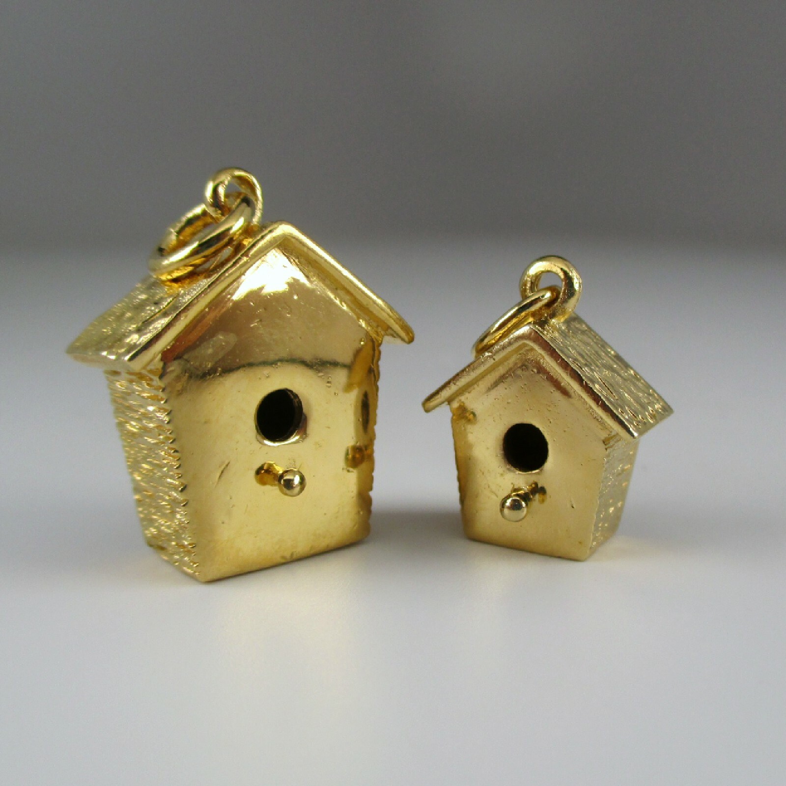 Gold Vermeil BIRDHOUSE Charm for Bracelet PENDANT Sterling Silver LARGE Medium