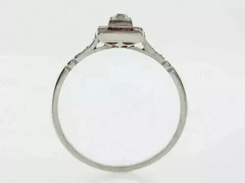 Art Deco Style Princess Cut Lab Created Diamond & Ruby Wedding 14k White Gold FN