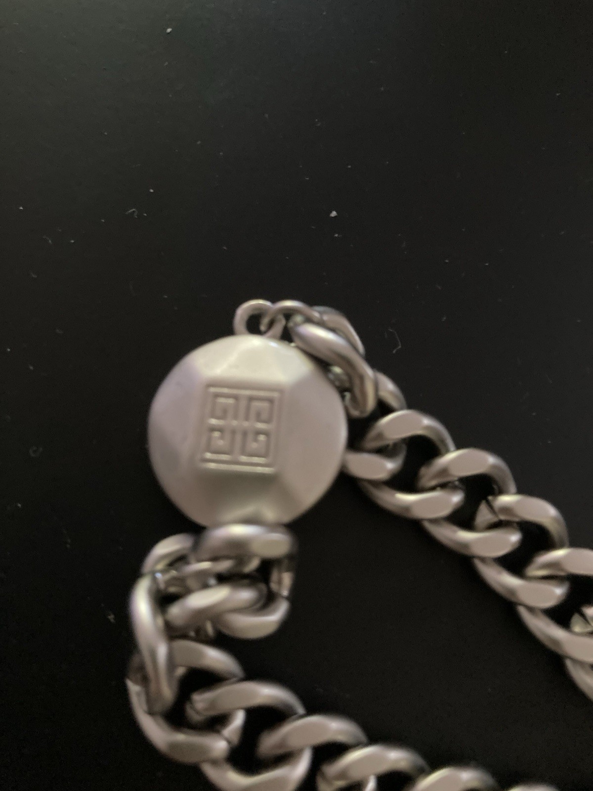 NWT VINTAGE Givenchy Gray Pearl Chain Crystal Necklace Wide Magnetic Bracelet